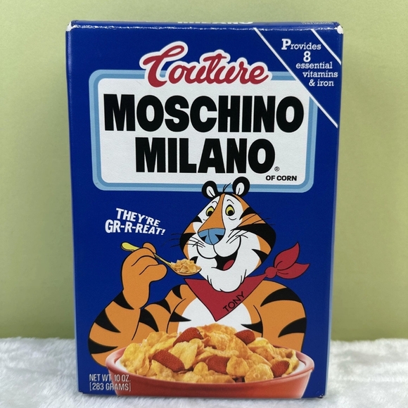 Moschino Couture Milano Cereal Box Kellogg's Frosted Flakes Cereal Box - Picture 2 of 6